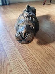 Lion Wood Carving/ Big In Person/ Its A Boot Scraper/ His ...