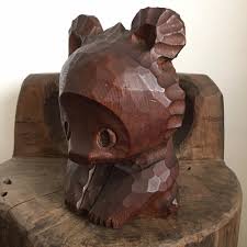 Vintage 1970s Japanese Bear Wood Carving - Etsy Israel