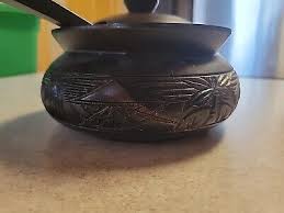 Hand Carved Wood Bean Pot | eBay