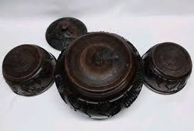 Vintage African Wood Hand Carved Trinket Box/bowls/pen Giraffe Elephant Rhino | eBay