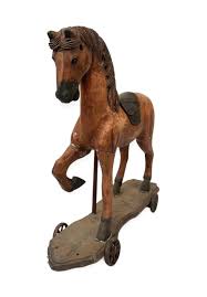 Sold at Auction: Antique Primitive Wood Horse Pull Toy, As Is.