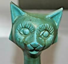 Vintage Set of 2 Mod Siamese Cat cast Metal Figures Mid ...