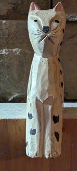 Hand Carved Wooden Cat Shelf Sitter 3.5 inches Very Detailed ...