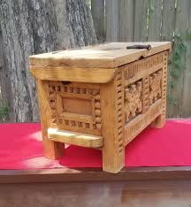 Large Very Old Hand Carved Solid Wood Box | eBay