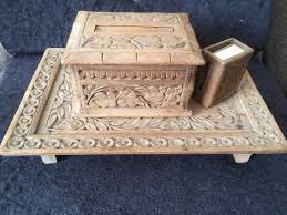 Buy Vintage Smokers Companion Carved Wooden Cigarette Box ...