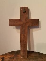 Antique Wood Metal Resin France Inri Cross Crucifix Jesus ...