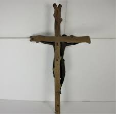 Exceptional Hand Carved wood Hanging Crucifix Art Sculpture ...