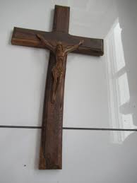 Vintage Large 14" Wood BLESSED Inri Crucifix Cross Religious ...