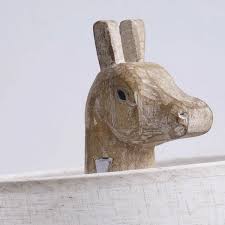 Modern Simple Style Wood 17" Unique Lamp with Up & Down Textured Fabric Shade Residential Use, Plug-in Lighting, 110V-120V, Giraffe