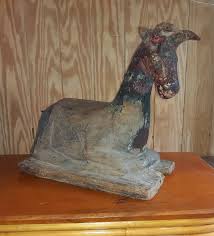 Large Antique Asian Thai Sculpture Wood Carving Goat | eBay