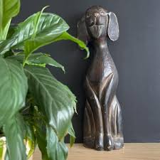 Vintage Cute Dog Sculpture. Sitting Dog Figure. Dog Wood Carving. Wood Dog Decor. Tall Wood Dog Sculpture, Sitting Dog Carving, Watch Dog - Etsy