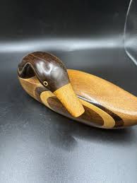 MCM Hand Carved Two Tone Duck "Mallard" Figurine Decor 8 ...