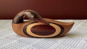 Vintage Carved Wooden Duck/ Bird Figurine, 6 1/4” Long - Etsy UK