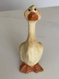 Vintage Modernist Mallard Duck Figurine With Red Beady Eyes ...