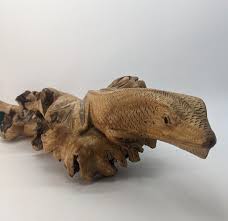 Vintage Carved Wood Burl Lizard Sculpture Hand Crafted ...