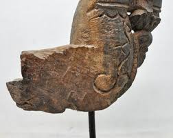 Antique Wooden Architectural Horse Head Bust Figurine ...