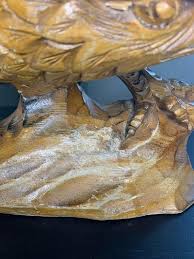 Large Vintage Wooden Sculpture of a Majestic Eagle - Etsy