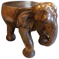 Wooden Elephant Table or Stool at 1stDibs | wood elephant ...