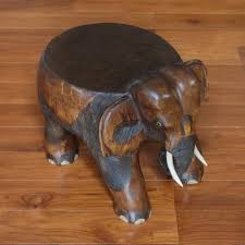 Wood Elephant Stool in Brown from Thailand (11.5 Inch ...