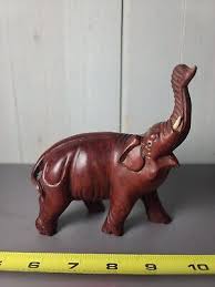 Vintage Brown Hand Carved Wooden Indian Elephant Figurine 5.5" Tall 2A | eBay