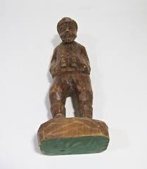 Vintage Alpine Wood Carved Figure Man with Gun Folk Art Sculpture 9.5" | eBay
