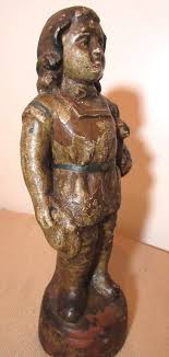 rare antique 1800s handmade polychromed terrcotta sculpture girl statue doll toy | eBay