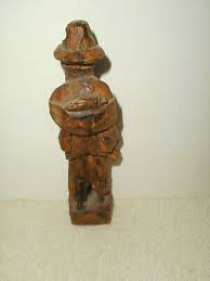 Old Hand Carved Folk Art Wooden Gypsy Man Beard Bag Bowl Whittled Figure | eBay