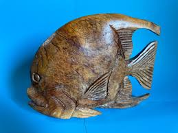 Sculpture De Poisson Tropical En Bois Sculpté à La Main ...