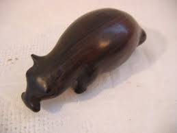 Very Vintage Hand-carved Hardwood Mahogany? Hippopotamus 2 of 2 | eBay
