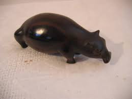 Very Vintage Hand-carved Hardwood Mahogany? Hippopotamus 2 of 2 | eBay Australia