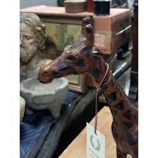 Mid 20th Century Leather Giraffe Sculpture From Italy | Chairish