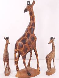 Set of 3 Vintage Carved Wood Giraffes, 12.5" Mother and Two 6.5" Babies, Made in Kenya, No Damage, Faded Sides, Hand Carved Giraffes - Etsy