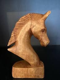 Hand-carved Teak Horse Head Bust Figure – 25467 - Etsy