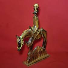 VTG Hand Carved Wooden Don Quixote on His Faithful Horse Rope Twine Harness Stat | eBay Australia