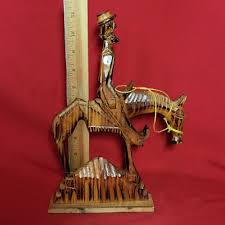 VTG Hand Carved Wooden Don Quixote on His Faithful Horse Rope Twine Harness Statue - Etsy Australia