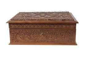 BALINESE CARVED WOOD JEWELRY BOX, 20TH C., H 5", W 13.75", D 9.75" sold at auction on 19th May | DuMouchelles