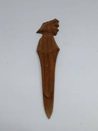 Vintage Hand Carved Wooden Bookmark - Etsy