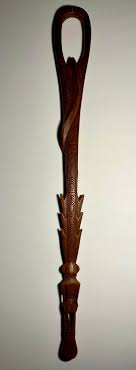 Vintage Papua New Guinea Coastal Sepik Murik Lakes Hand Carved Walking Stick | Chairish