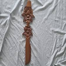 Vintage | Accents | Vintage Bohemian Tropical Flower Carved Wood Wall Art Monkeypod Decor | Poshmark