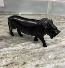 Ebony Hand Carved Lion Vintage | eBay