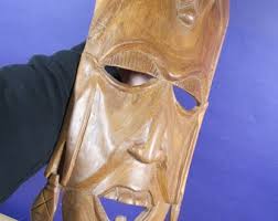 Vintage Wooden Mask Wall Hanging. Wooden Wall Art. Hand Carved, Beautiful Wood Grain and Ready to Hang. Boho Decor! 13 Inches High (33cm) - Etsy