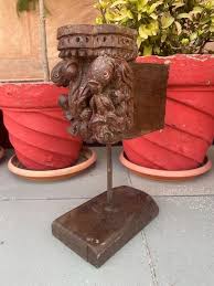 Parrot Statue Bracket 1800's Antique Old Wooden Hand Carved Panel With Stand | eBay