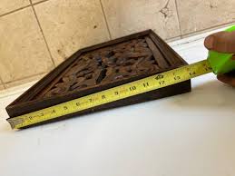 Vintage Salvaged Architectural Panel Hand Carved With Mirror | Chairish