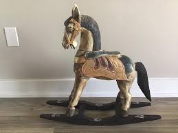 Antique Hand-carved Wooden Rocking Horse: Primitive Folk Art ...