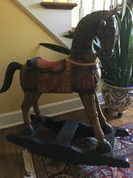 Mandalay Box Comp Large Carved Wooden Child's Riding Rocking ...