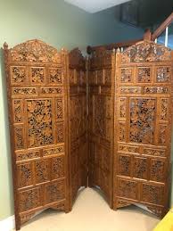 4 panel hand carved teak wood room divider | eBay