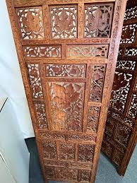 1960's Moroccan Style Pierced Wood 4-Panel Floor Screen ...