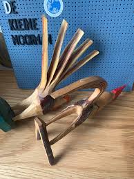 Paasdecoratie - Vintage - Houten Haan - Kip - Handgemaakt - Minnie Adkins-stijl - Etsy