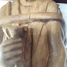 19.5" Tall Vintage Wooden European Travel Man and Dog ...