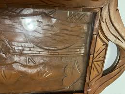 Vintage Mid century Hand-carved Mexican Folk Art Tray | eBay